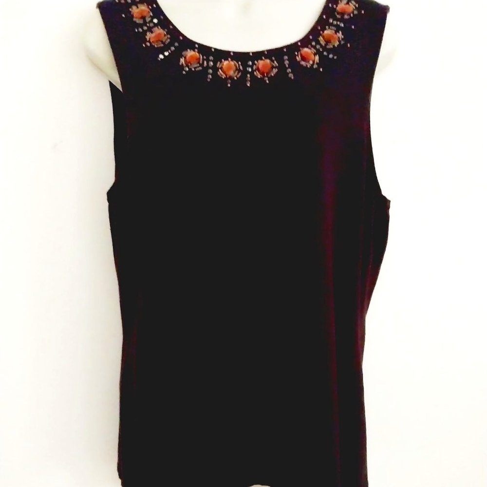 Andre' Oliver Brown Embellished Sweater XL